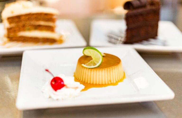 Flan Dessert with Whip cream and a cherry